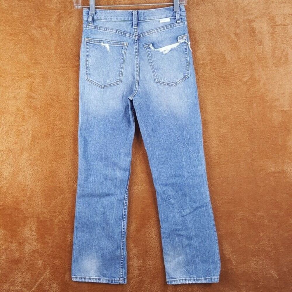 BOYISH Womens Jeans Size 24 Medium Wash High Rise Crop Flare Distressed BRADY - Picture 3 of 12